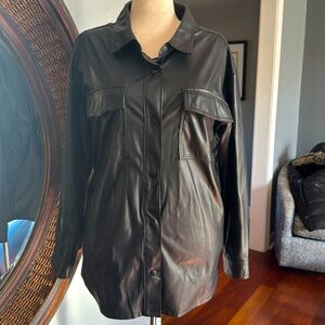 Leather Like Shacket